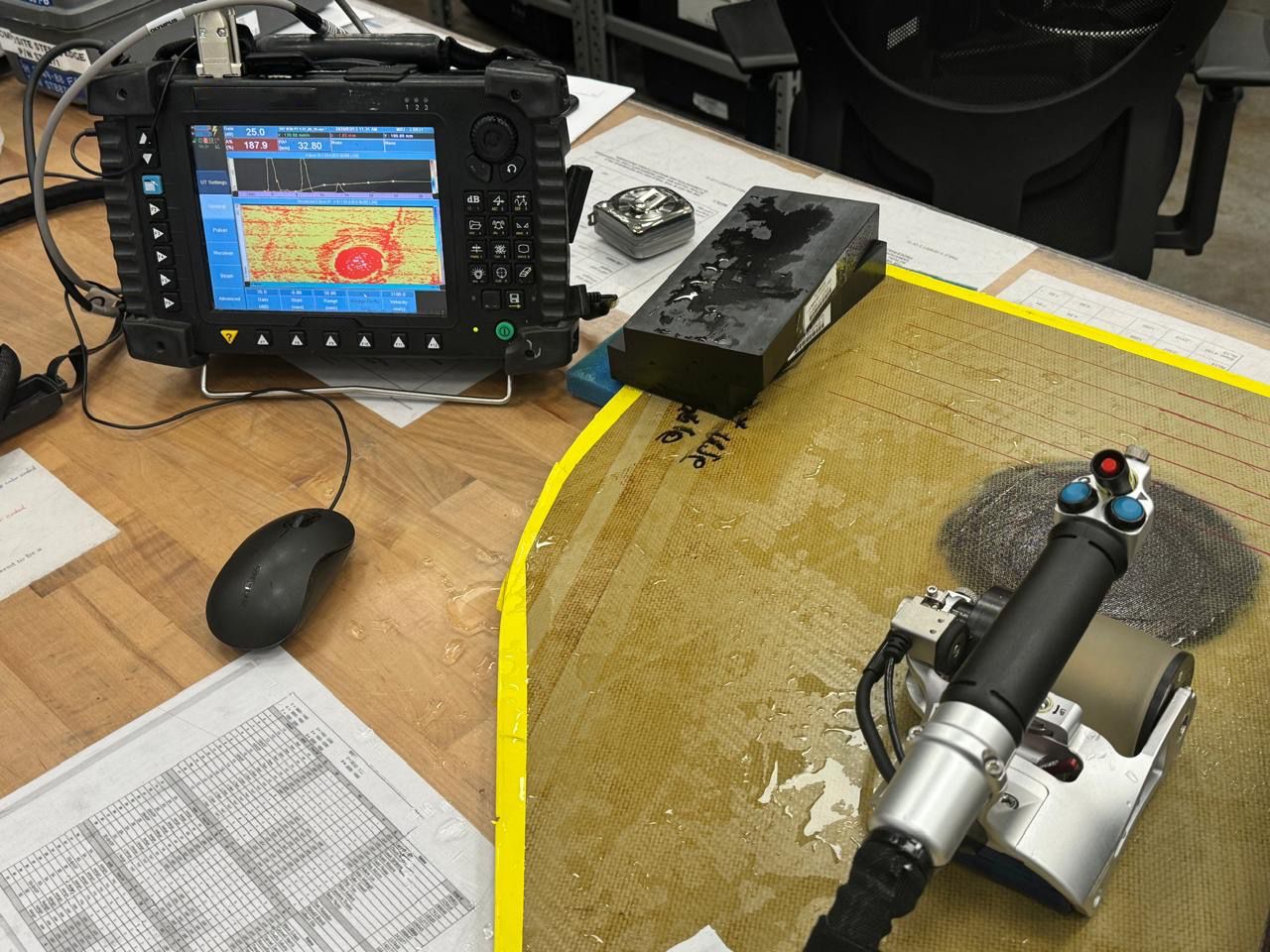 Post-repair phased array ultrasonic testing (PAUT) inspection