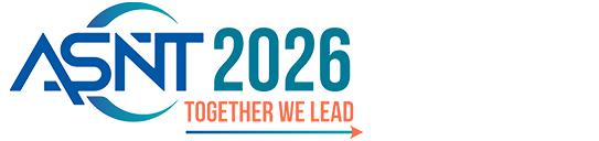 ASNT 2026 logo with the text "Together Ahead" in orange, featuring a stylized circular design around the letters "ASNT."