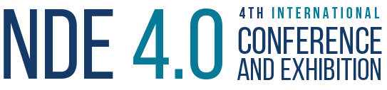 Logo for the "NDE 4.0" 4th International Conference and Exhibition, featuring bold blue text on a white background.