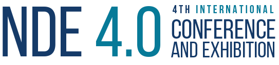 Logo for the "NDE 4.0" 4th International Conference and Exhibition, featuring bold blue text on a white background.