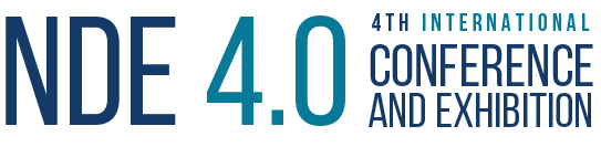 Logo for the "NDE 4.0" 4th International Conference and Exhibition, featuring bold blue text on a white background.
