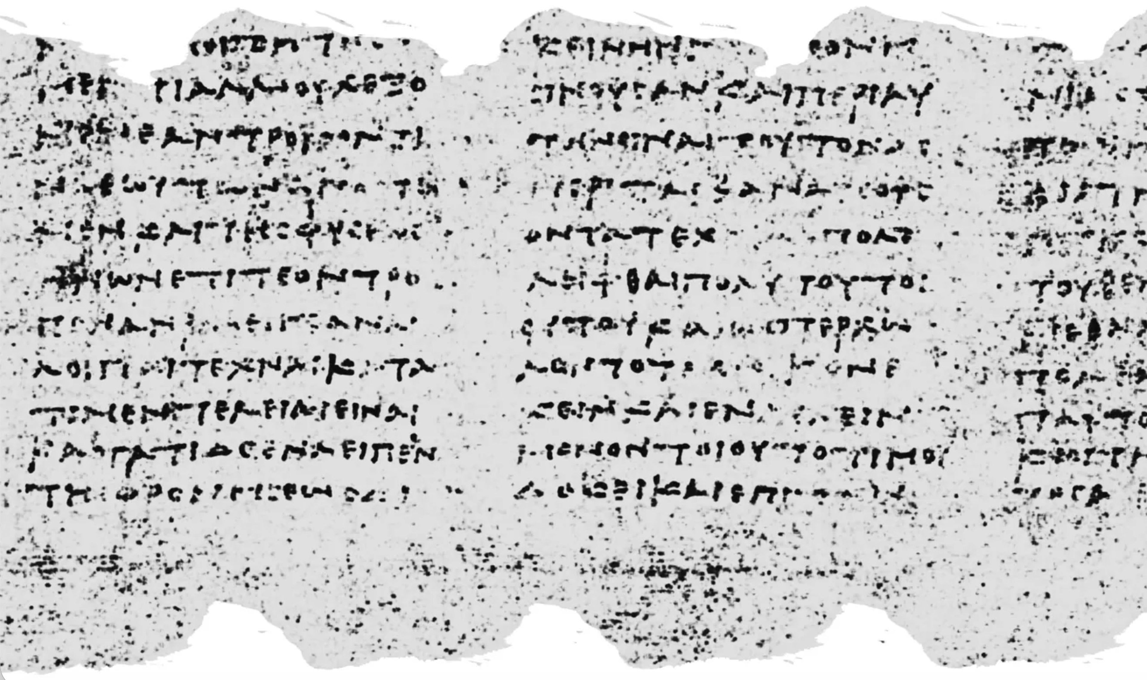 A section of the PHerc. 1667 Herculaneum scroll, virtually unwrapped.