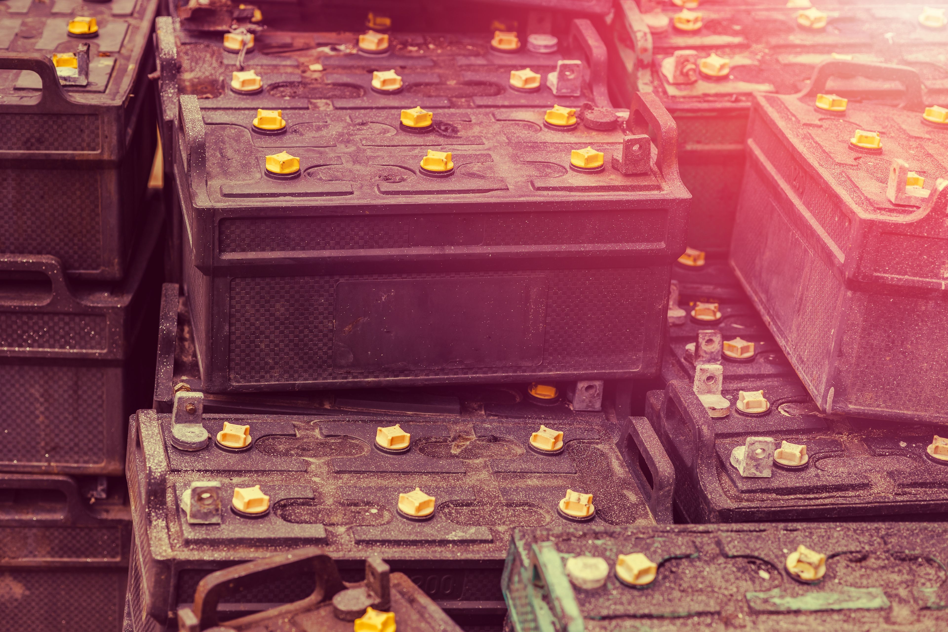 Stacked industrial batteries