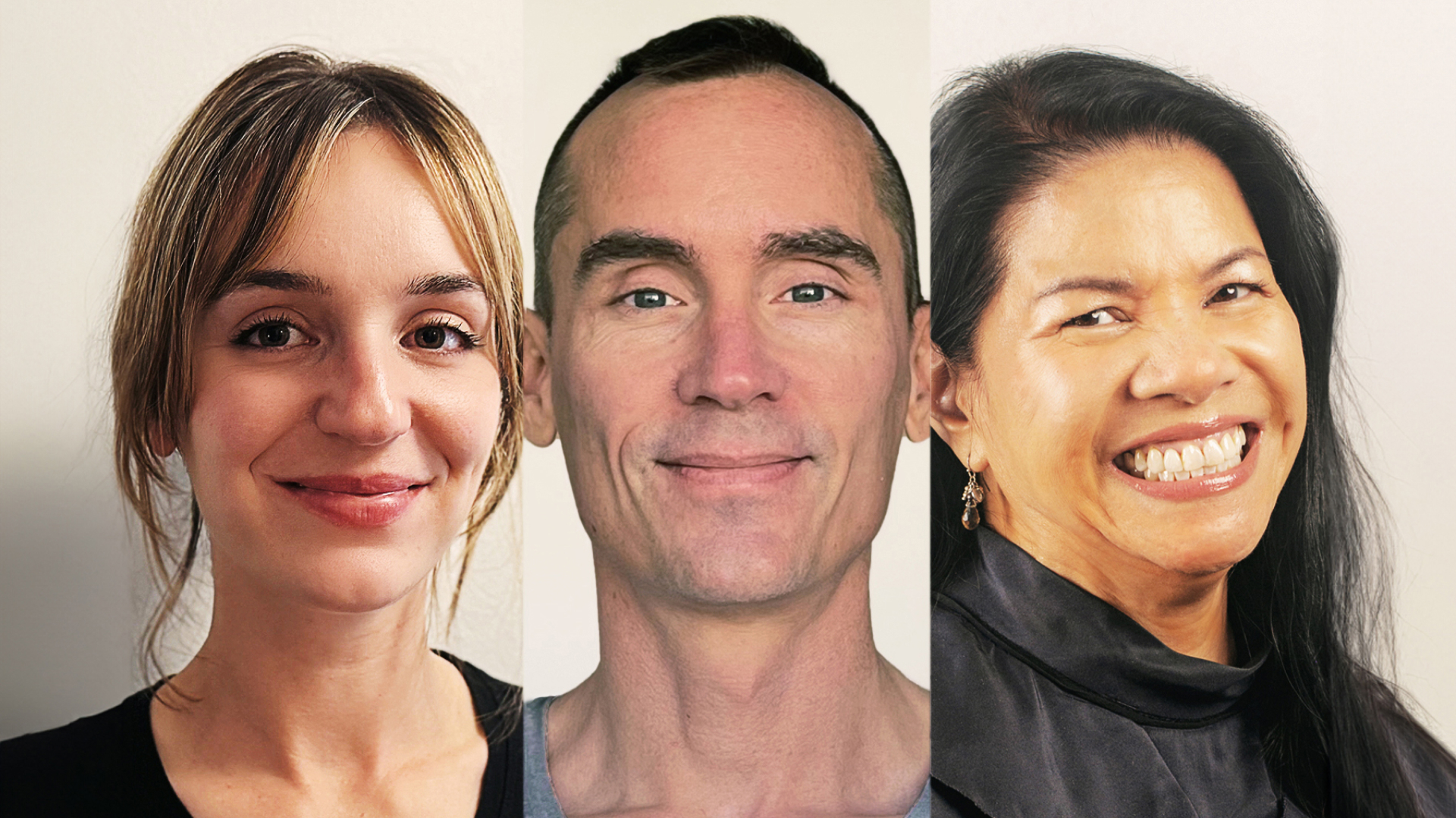 Collage of headshots showing Rachel Elnar, David Carr-Berry, and Heather Lynn of Together by Design