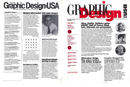Two vintage layouts from Graphic Design: USA