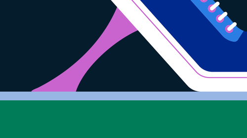 Illustration of shoe with gum stuck to the bottom