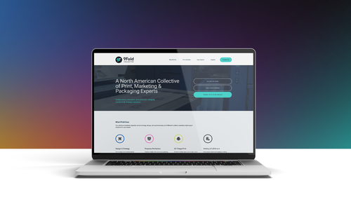 Laptop displaying the 9Fold Collective website homepage