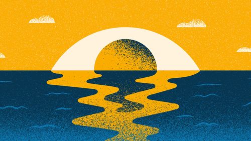 AfterImage Film Festival 2026 illustrated design motif of an eye on an ocean horizon