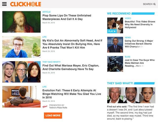 The clickbait problem was so widespread, it inspired a parody news site.