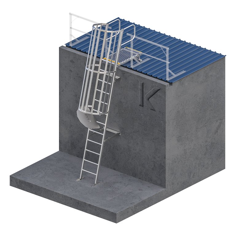 RL angled caged rung ladder | Kattsafe