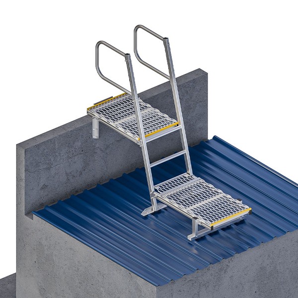 Rung ladder dock system for rooftop access