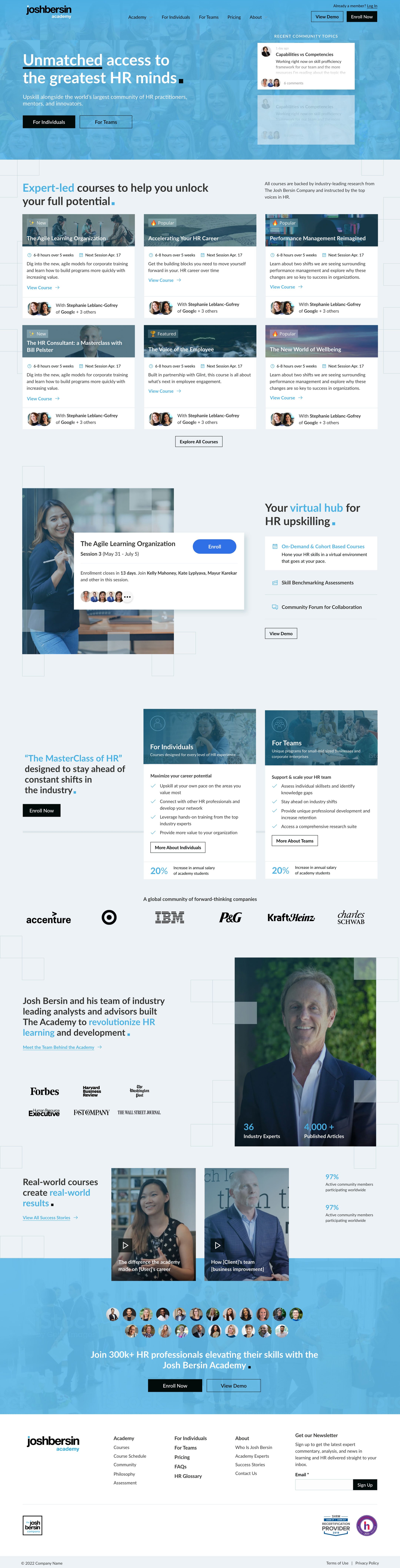 screenshot of website