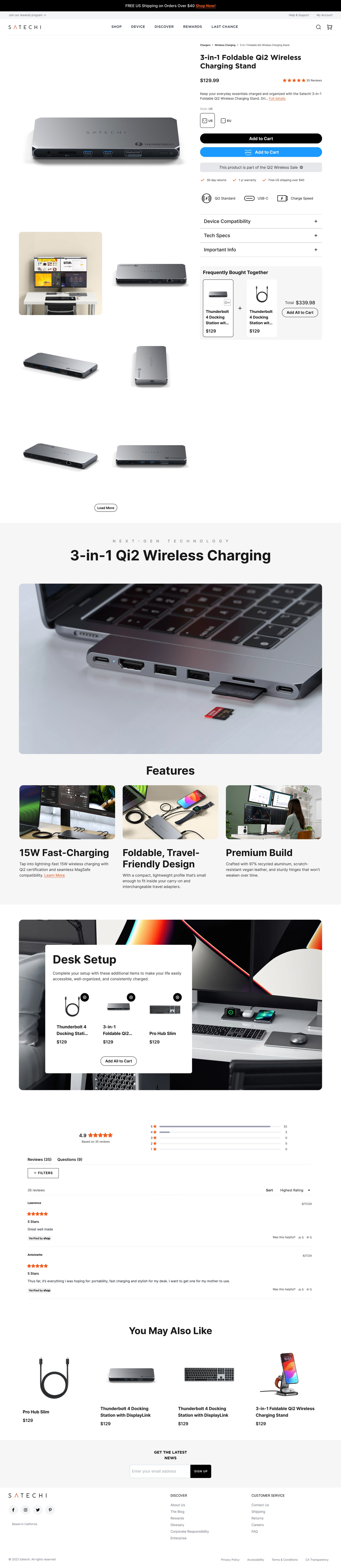 product page from website