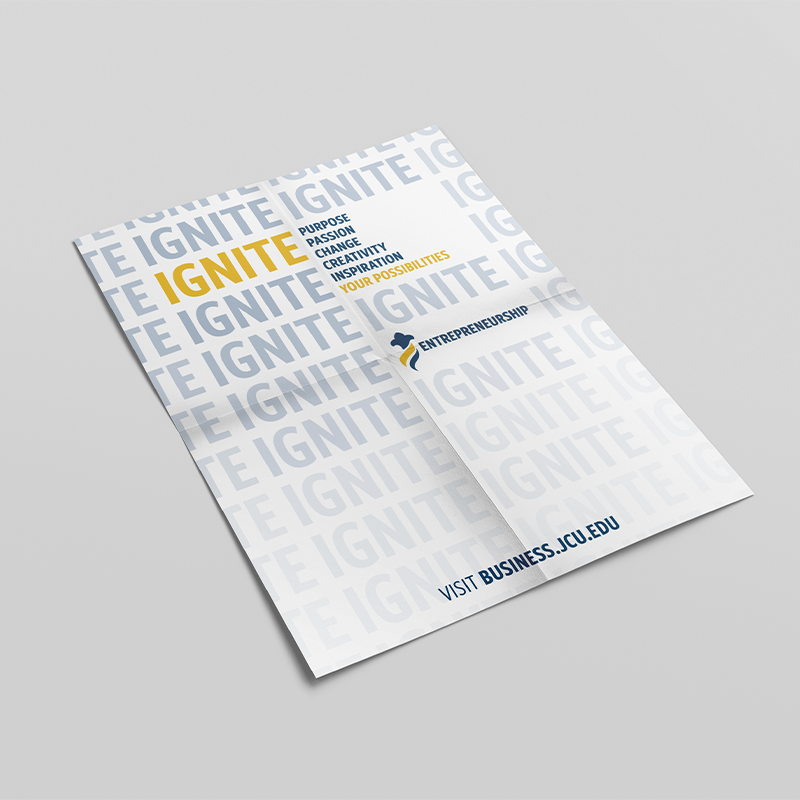 Mockup of JCU brand collateral