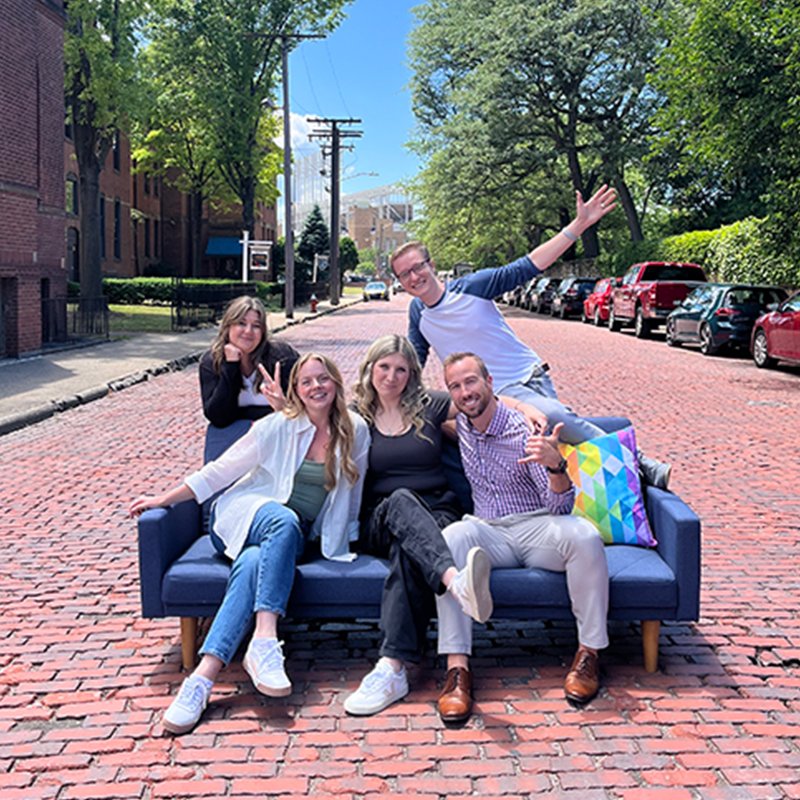 VivdFront and in street on couch