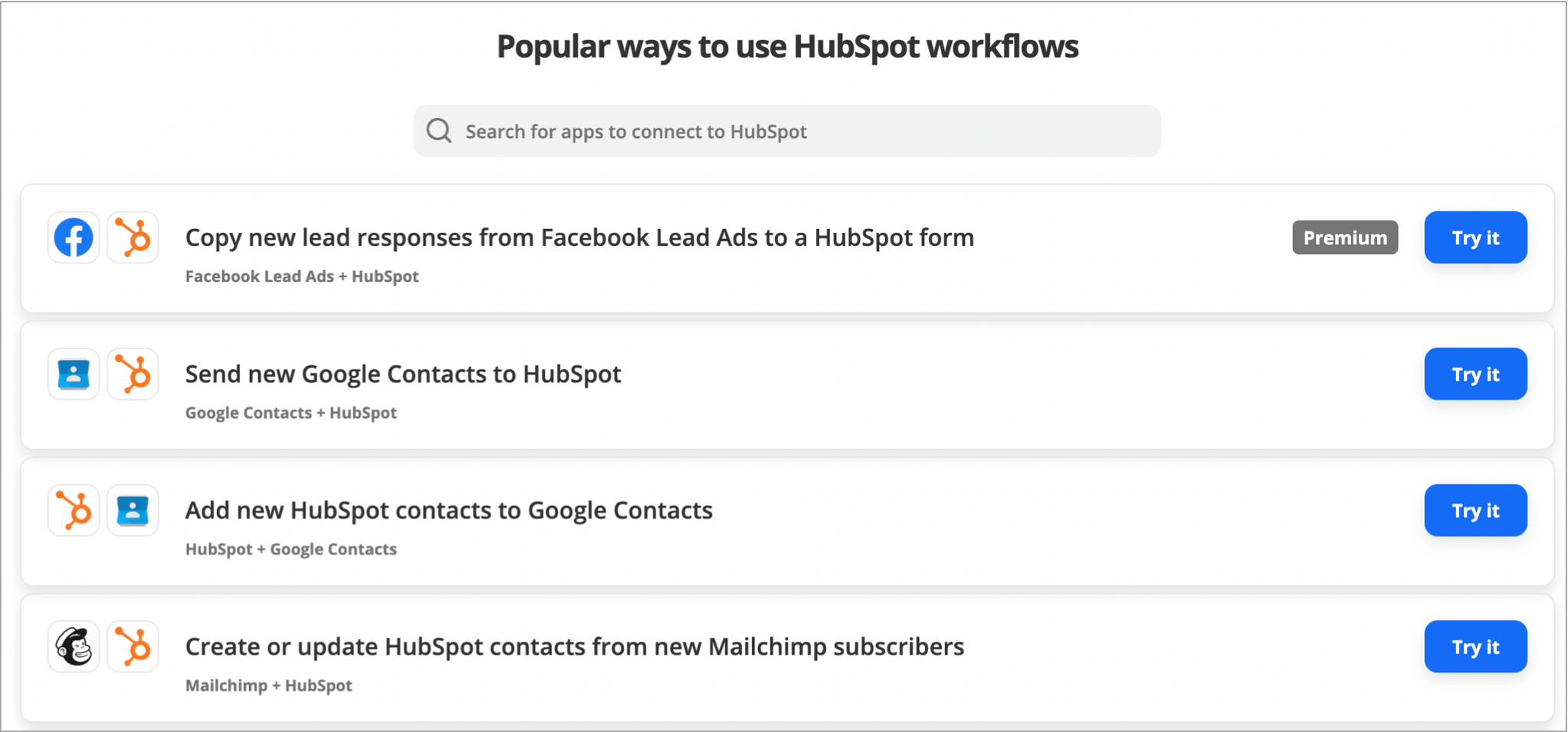 Popular HubSpot workflows