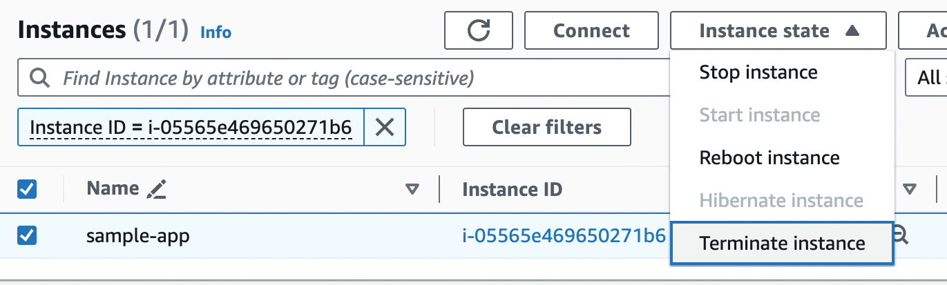 Make sure to terminate your EC2 instance when you’re done testing