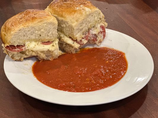 Pepperoni Pizza Sliders and Marinara