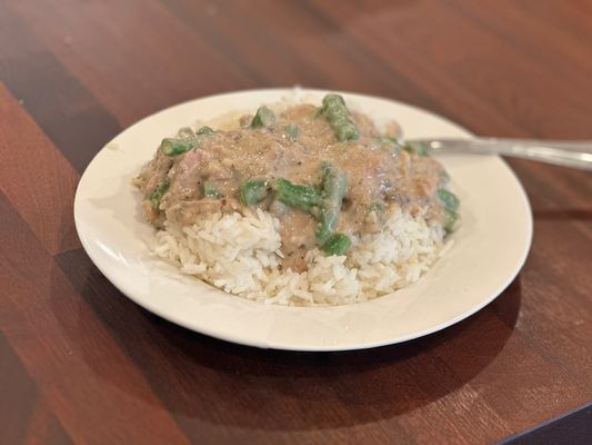 Tuna Gravy Green Beans and Rice