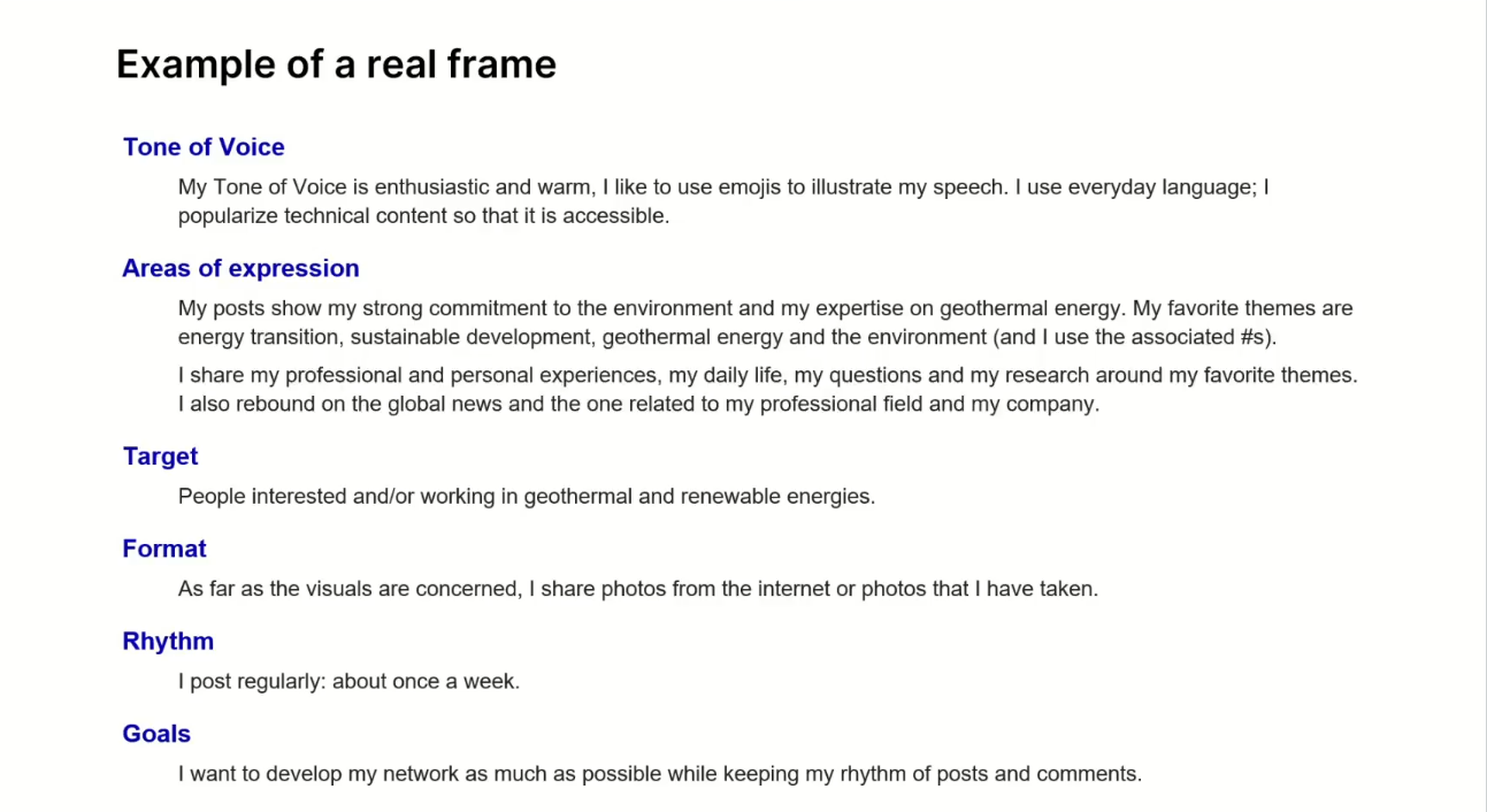 Exemple concret de frame