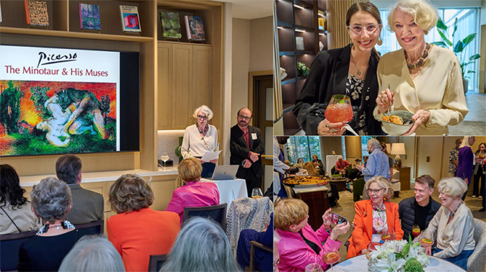 Coterie residents at Picasso events, eating, drinking and socializing