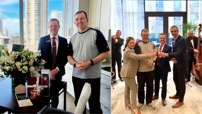 Photos of the GM and employees at the Cathedral Hill Opening Day party