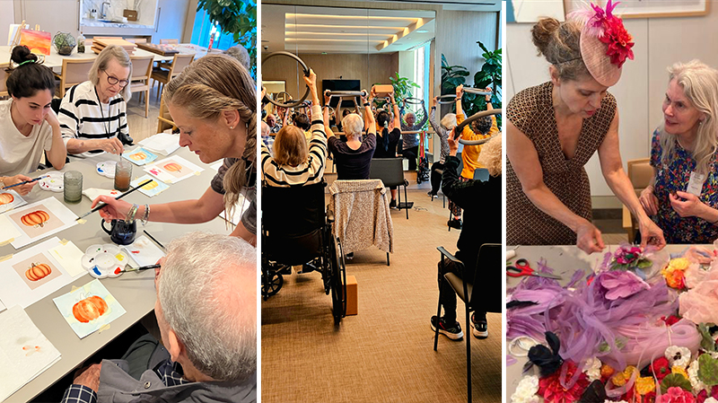 Residents meet regularly for group dinners, book clubs and other community activities.