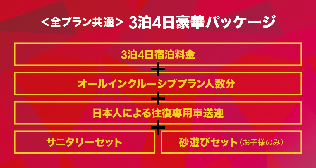 3泊4日豪華パッケージ