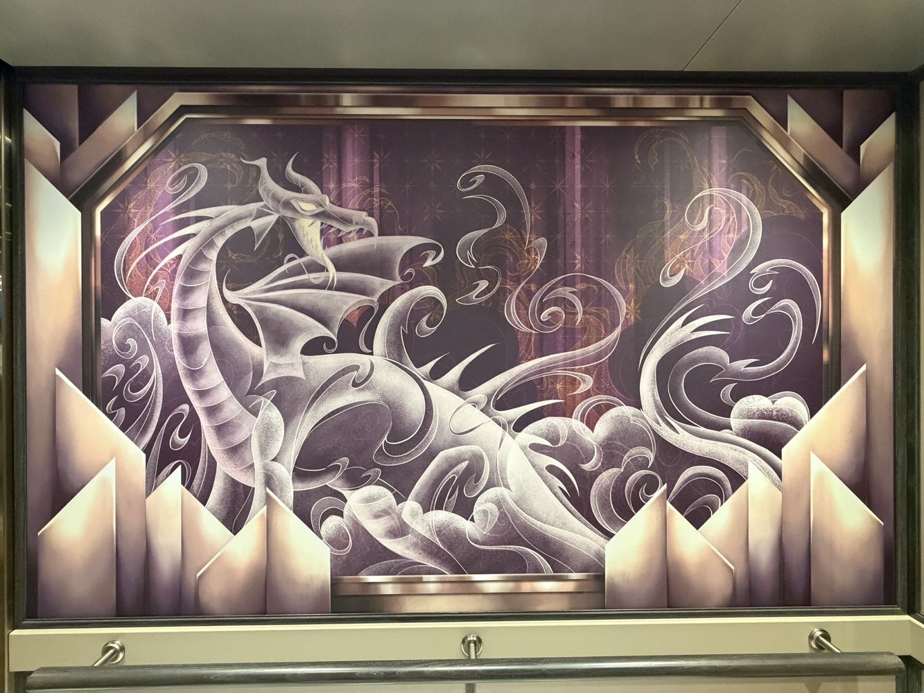Disney Cruise Destiny Elevator Wall Villains 1