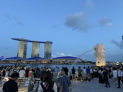 Singapore Merlion and Marina Bay Sands