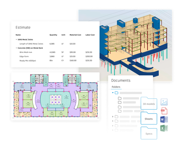 Construction cost management software for cost budgeting