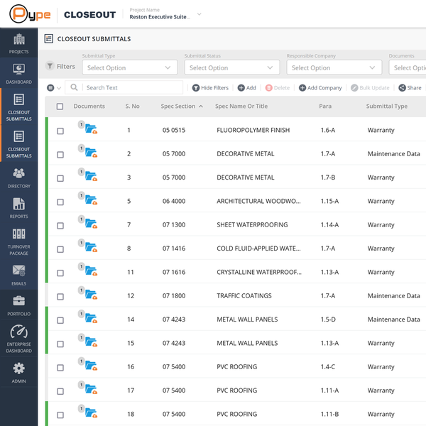 Construction RFI Management Tracking Settings