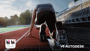 Olympic running at starting gate