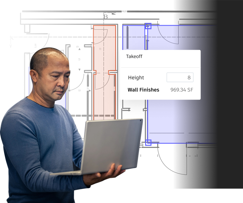 Man with laptop Autodesk Takeoff