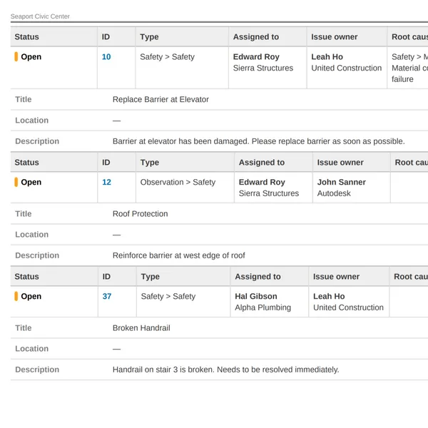 quickly generate construction project reports in Construction Issues Software.