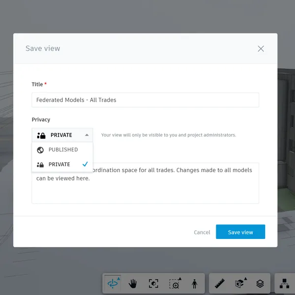 Screenshot of Aggregate Federated Models in Construction software.