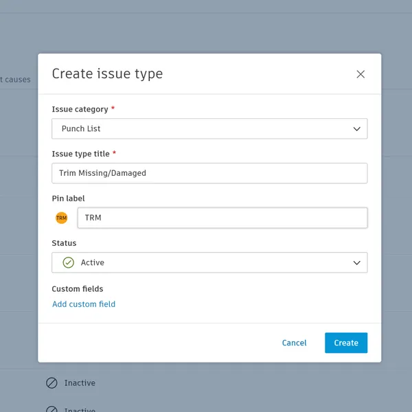 Construction Issues Software that lets you customize project issues