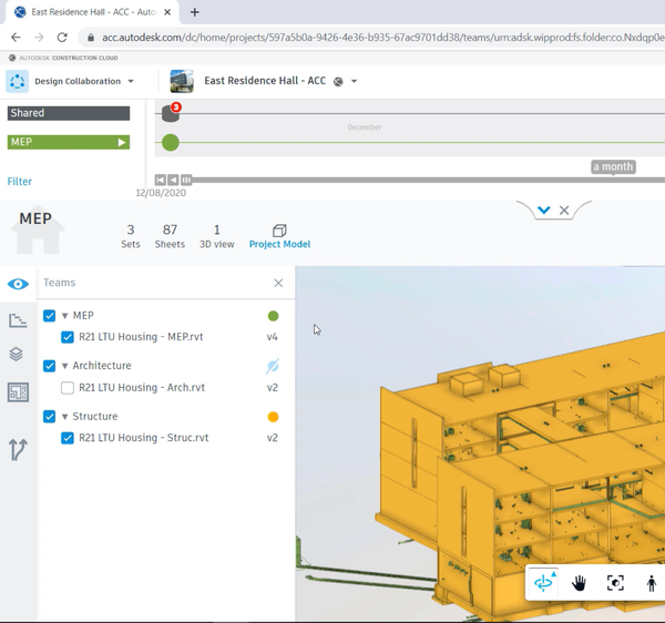 Screenshot of construction scheduling software.