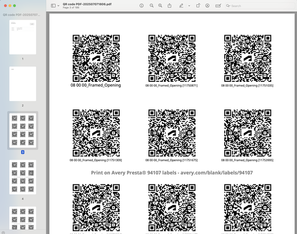 Asset QR Code generation