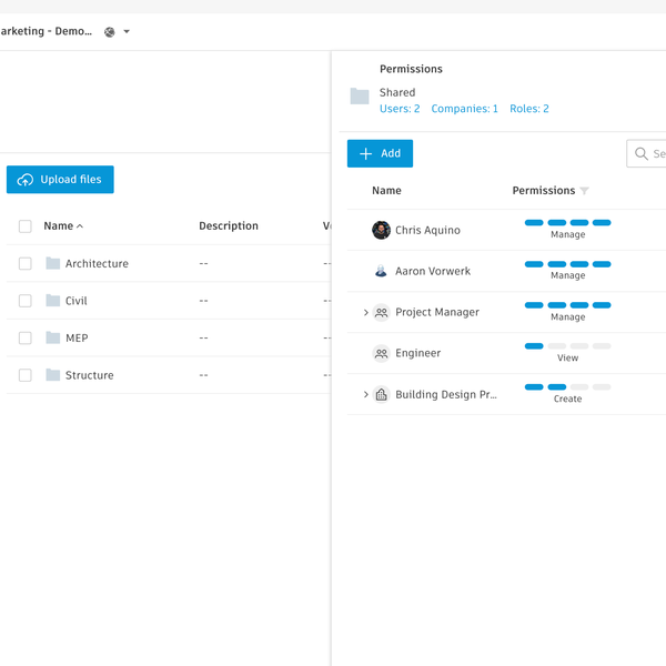 Screenshot of construction scheduling software.