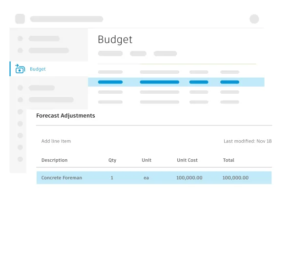 Construction cost management software for construction cost forecasting