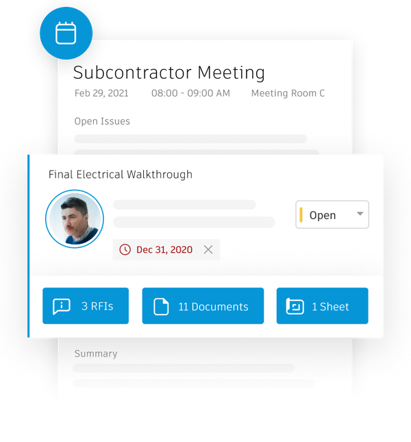 Construction project management screenshots