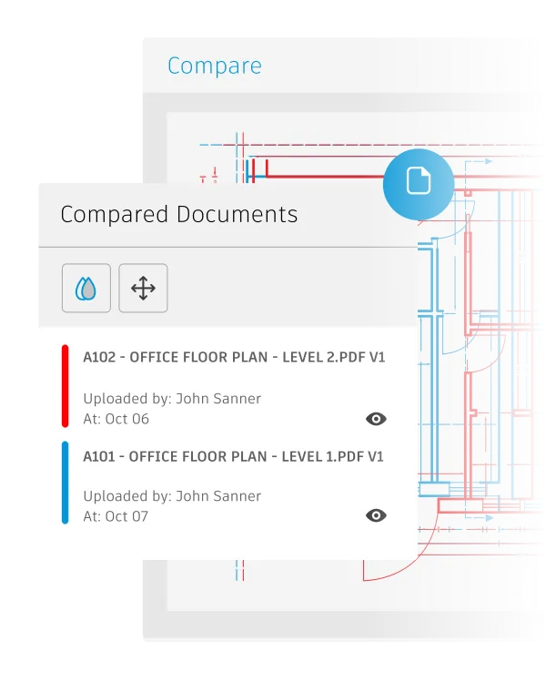 Construction document software comparing drawings.