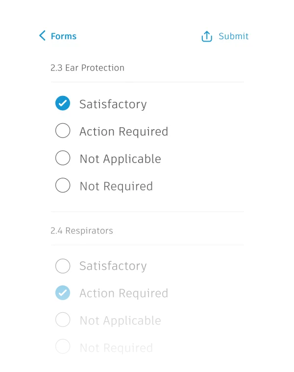 jobsite safety checklist on a construction app