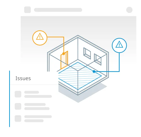 Schematic of design with design issues highlighted to improve design and construction.