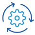 BIM Coordination and Collaboration Automation icon. Settings gear with arrows encircling it.