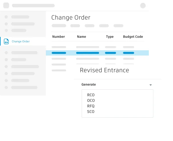 Construction cost management software for change orders