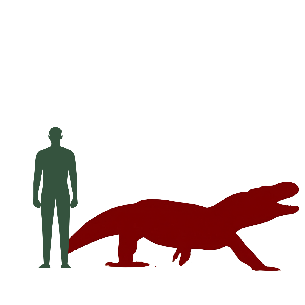 Size Comparison of Dino to a human