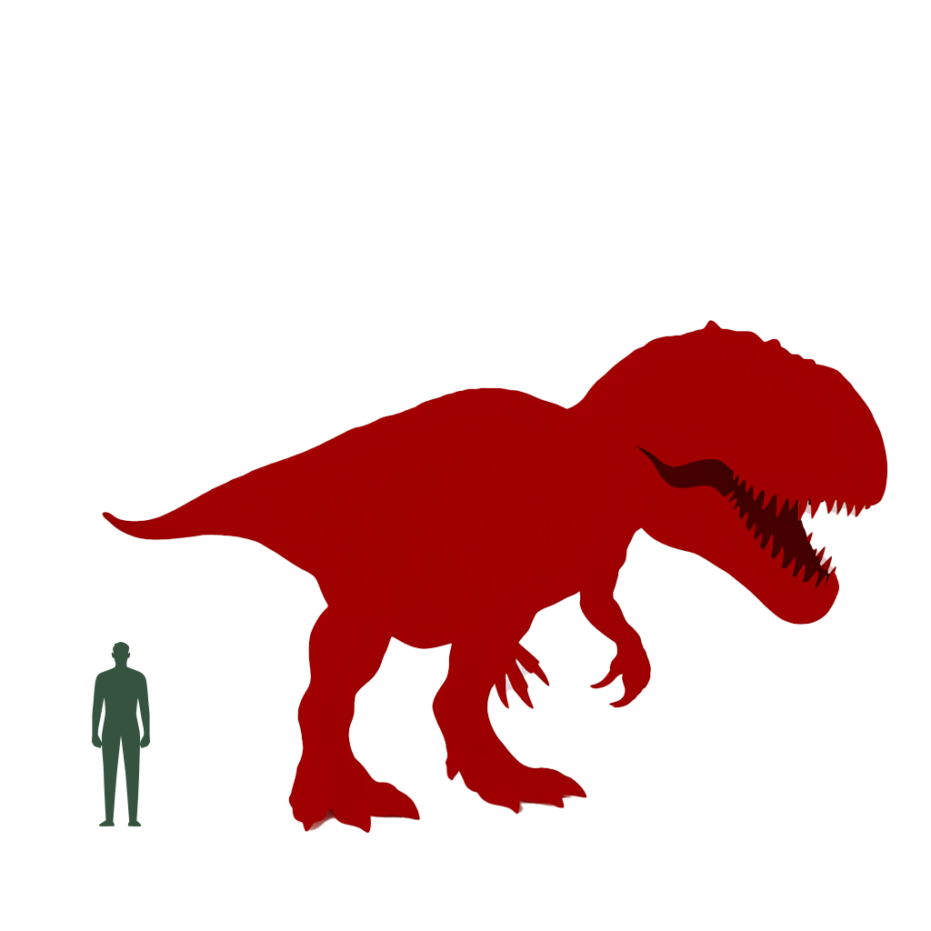 Size Comparison of Dino to a human