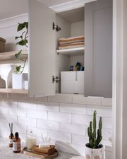 Inabox stackable organiser used in laundry cabinet for easy organising